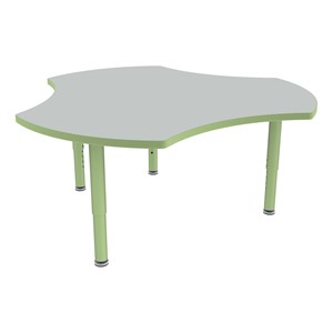 Shapes Accent Series Cog Collaborative Table w/ Glides - North Sea Top w/ Green Apple Legs