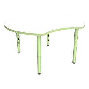 Shapes Accent Series Crescent Collaborative Table w/ Whiteboard Top & Glides - Green Apple