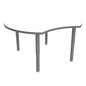 Shapes Accent Series Crescent Collaborative Table w/ Whiteboard Top & Glides - North Sea