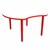 Shapes Accent Series Crescent Collaborative Table w/ Whiteboard Top & Glides - Red
