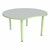 Shapes Accent Series Crescent Collaborative Table w/ Glides - North Sea Top w/ Green Apple Legs