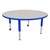 Round Adjustable-Height Mobile Preschool Activity Table - Gray Top, Blue Edge Band