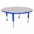 Round Adjustable-Height Mobile Preschool Activity Table - Gray Top, Blue Edge Band