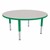 Round Adjustable-Height Mobile Preschool Collaborative Table - Gray Nebula Top/Green Edge Band