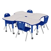 Shapes Series Preschool Bow Tie Mobile Collaborative Table & Chair Set
