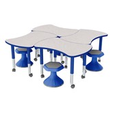 Shapes Series Preschool Bow Tie Mobile Collaborative Table & Stool Set