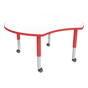 Preschool Crescent Mobile Collaborative Table w/ Whiteboard Top