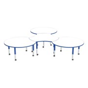Shapes Series Preschool Crescent & Cog Mobile Collaborative Table w/ Whiteboard Top Set