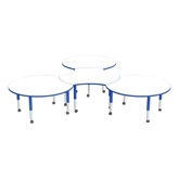 Shapes Series Preschool Crescent & Cog Mobile Collaborative Table w/ Whiteboard Top Set