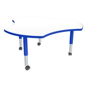 Shapes Series Cog Adjustable-Height Mobile Preschool Collaborative Table w/ Whiteboard Top
