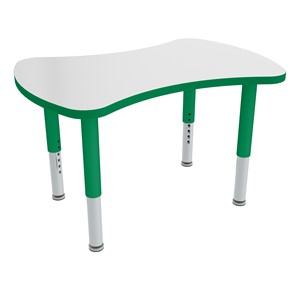 Bow Tie Adjustable-Height Mobile Preschool Collaborative Table - Green