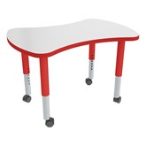 Bow Tie Adjustable-Height Mobile Preschool Collaborative Table w/ Whiteboard Top
