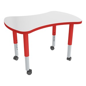 Bow Tie Adjustable-Height Mobile Preschool Collaborative Table w/ Whiteboard Top