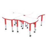 Shapes Series Preschool Bow Tie Mobile Collaborative Table w/ Whiteboard Top Set