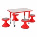 Rectangle Adjustable-Height Preschool Table & Stool Set
