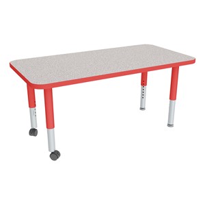 Rectangle Adjustable-Height Mobile Preschool Activity Table-Chown ju Gyrd