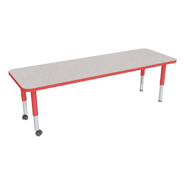 Rectangle Adjustable-Height Mobile Preschool Activity Table-Chown ju Gyrd