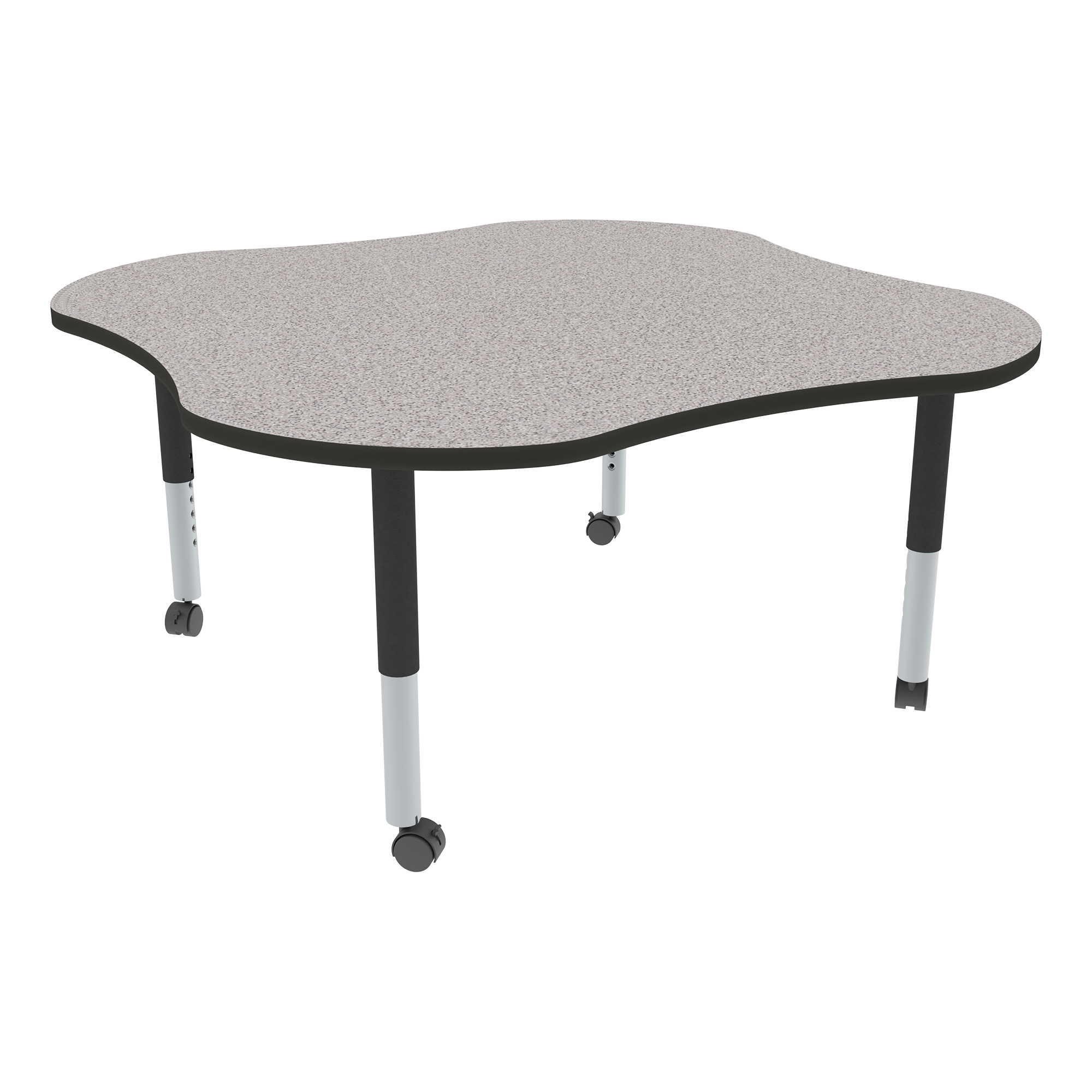Shapes Series Clover Adjustable-Height Mobile Preschool Activity Table
