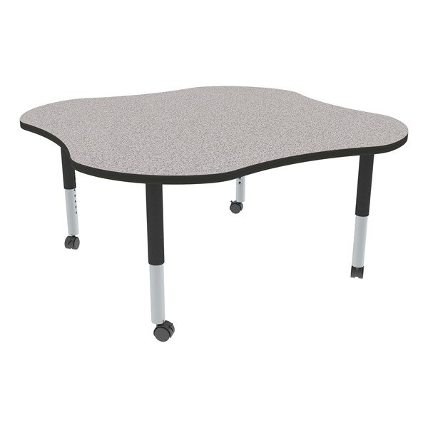 Shapes Series Clover Adjustable-Height Mobile Preschool Activity Table