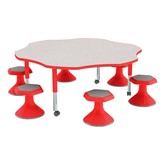 Flower Adjustable-Height Preschool Table & Stool Set