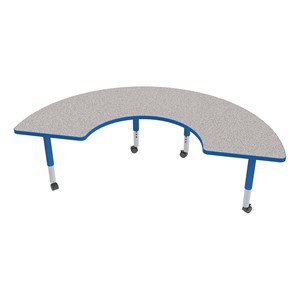 Shape Series Half-Moon Adjustable-Height Mobile Preschool Activity Table
