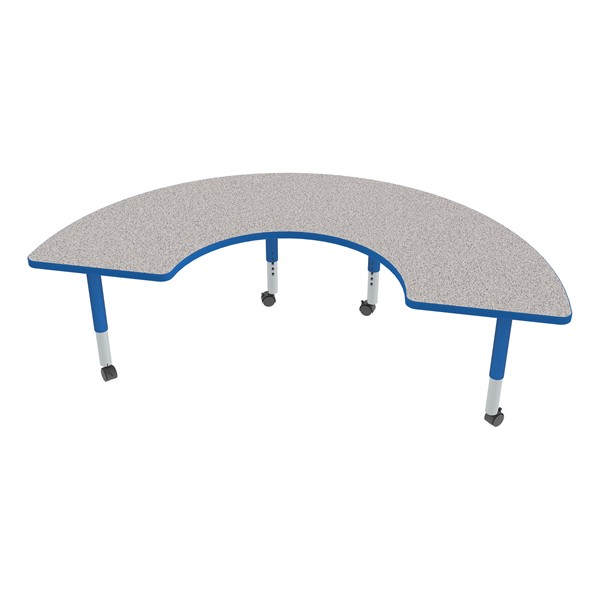 Shape Series Half-Moon Adjustable-Height Mobile Preschool Activity Table