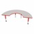 Half-Moon Adjustable-Height Mobile Preschool Activity Table - Gray Top, Red Edge Band