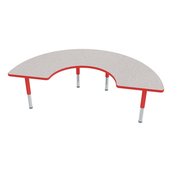Half-Moon Adjustable-Height Mobile Preschool Activity Table-Chown ju Glide