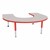 Horseshoe Adjustable-Height Mobile Preschool Activity Table - Gray Top, Red Edge Band