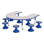 Horseshoe Adjustable-Height Preschool Table & Stool Set