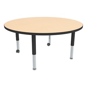 Round Adjustable-Height Mobile Preschool Activity Table-Chown ab Mbbk