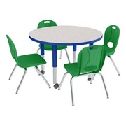 Round Adjustable-Height Preschool Table & Chair Set