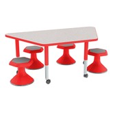 Trapezoid Adjustable-Height Preschool Table & Stool Set