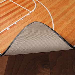 Basketball Court Rug - Skid-Resistant Backing