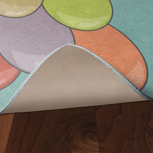 Floating Balloons Rug - Skid-Resistant Backing