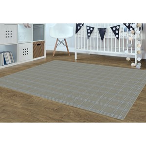 Blue & Gray Plaid Rug