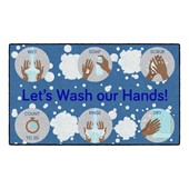 Let's Wash Our Hands Washable Rug