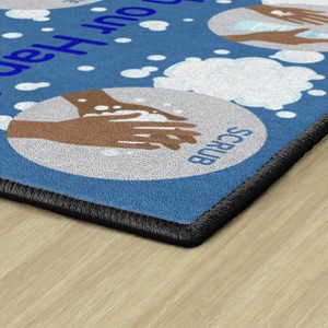 Let's Wash Our Hands Washable Rug - Corner