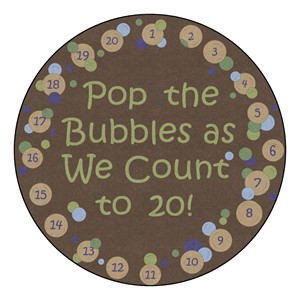 Pop The Bubbles Washable Rug - Round - Earthtone
