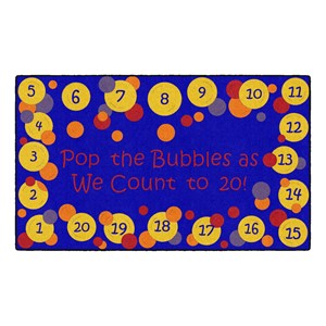 Pop The Bubbles Washable Rug - Rectangle - Primary