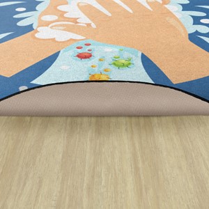 Don't Forget To Wash Your Hands Washable Rug - Backing