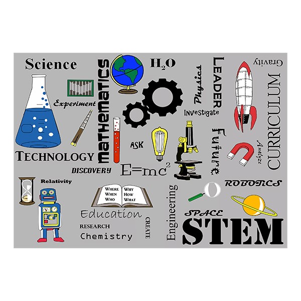 STEM Subjects Classroom Rug - 6' W x 8' 4" L