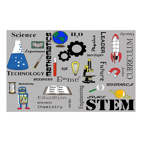 STEM Subjects Classroom Rug - 7' 6" W x 12' L