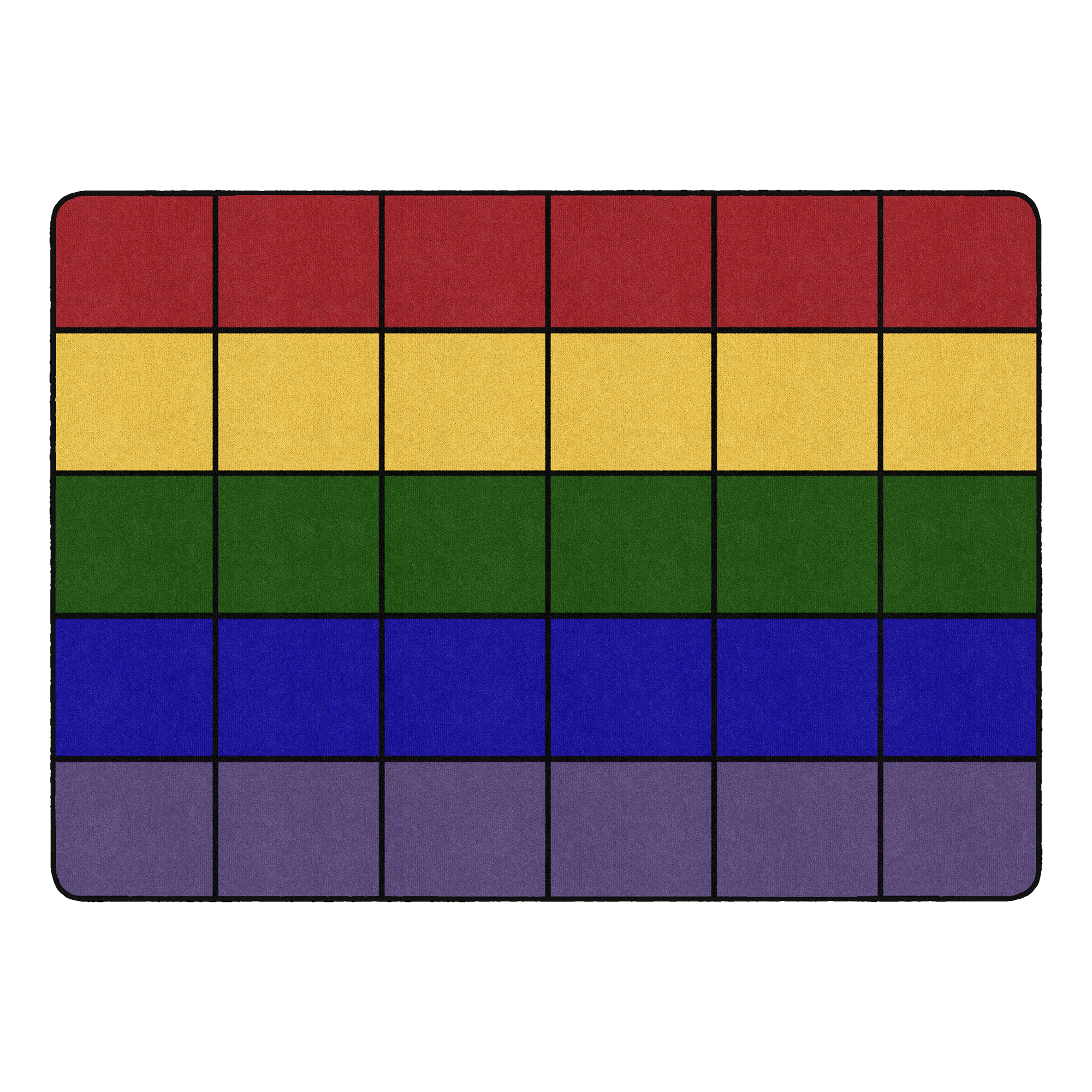 Classroom Squares Seating Rug - Bright (6' W x 8' 4" L)