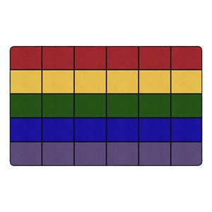 Classroom Squares Seating Rug - Bright (7' 6" W x 12' L)