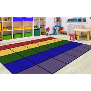 Classroom Squares Seating Rug - Bright (7' 6" W x 12' L)