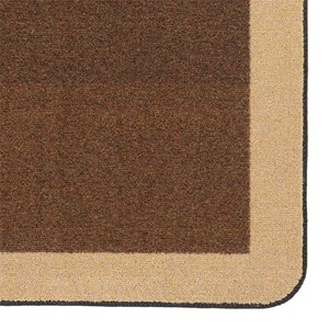 Solid Classroom Rug w/ Color Block Border - Chocolate/Sand