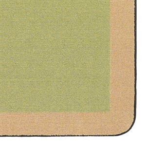 Solid Classroom Rug w/ Color Block Border - Fern/Sand