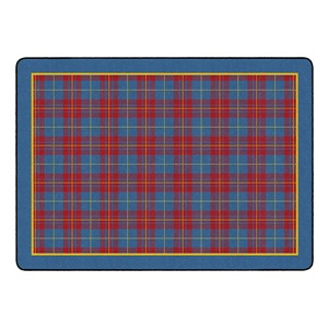 Playful Plaid Classroom Rug - Red