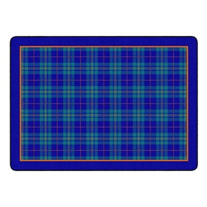Playful Plaid Classroom Rug - Blue